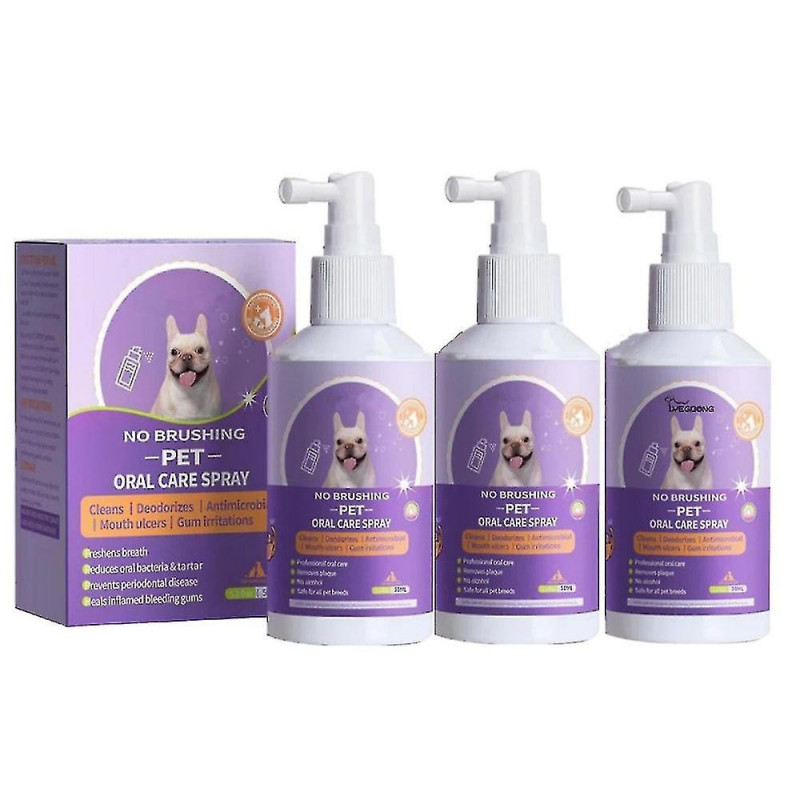 1-3pcs Teeth Cleaning Spray For Dogs & Cats Pet Oral Bad Breath Plaque Remover Spray G 1-3pcs Teeth Cleaning Spray For Dogs & Cats Pet Oral Bad Breath Plaque Remover Spray G
