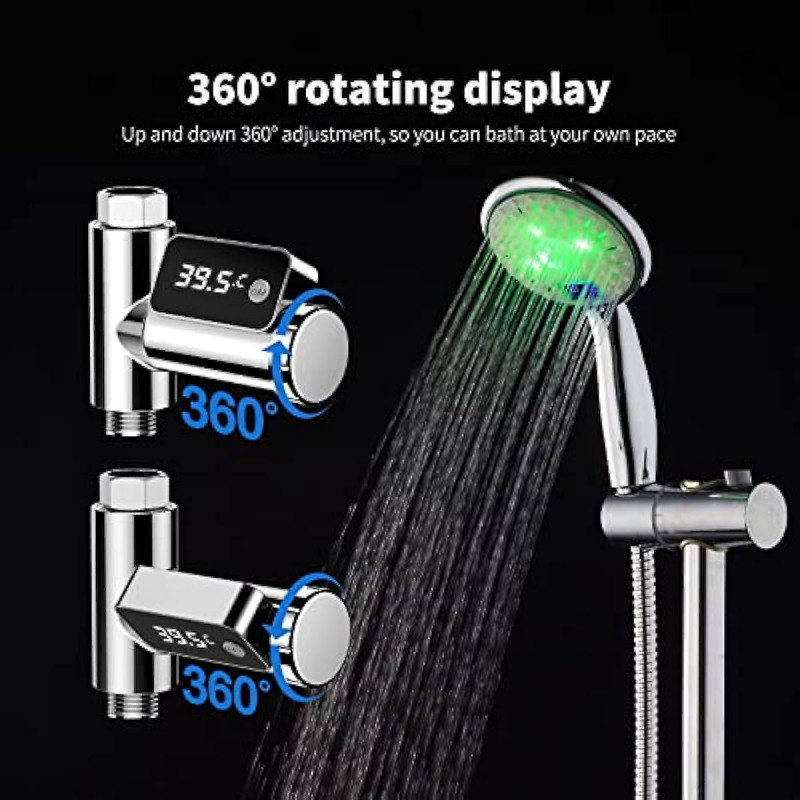 Thermomètre de douche numérique Compteur intelligent de température de l’eau Débit d’eau Thermomètre de puissance [...]