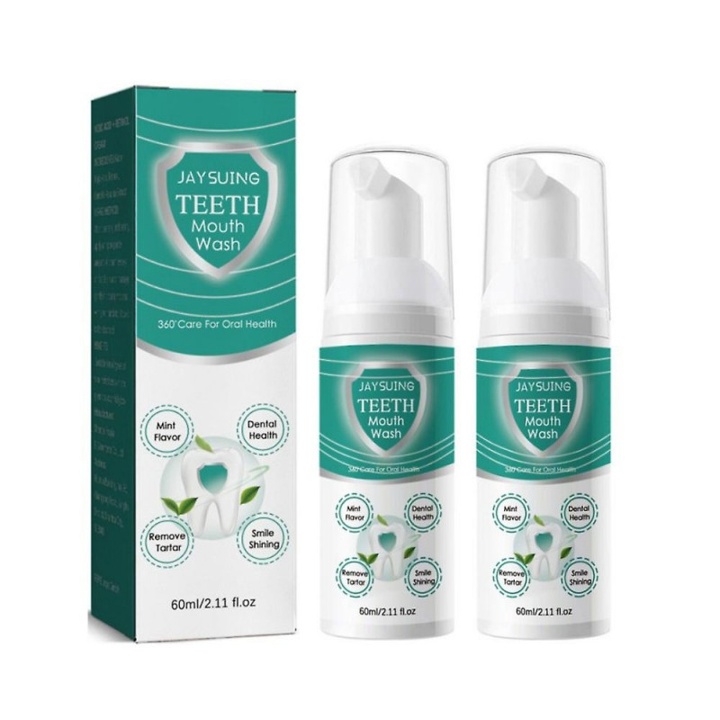 2pcs Jorondy Dents Bain De Bouche Mousse Dentifrice Enlever Les Taches De Dents Fraîche Nettoyage Buccal D