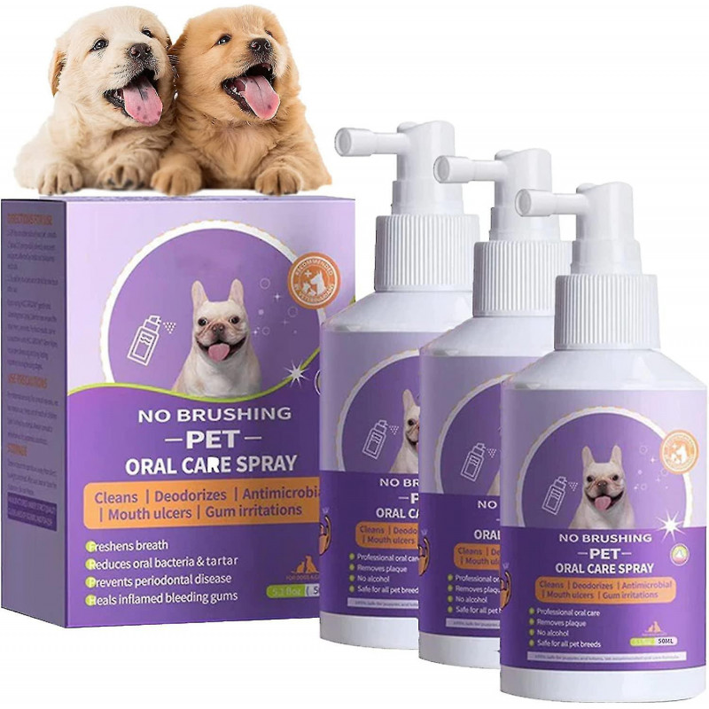 Pet Oral Cleanse Spray, Teeth Cleaning Spray For Dogs & Cats, Pet Breath Freshener Spray Calculus Remove Deodorant