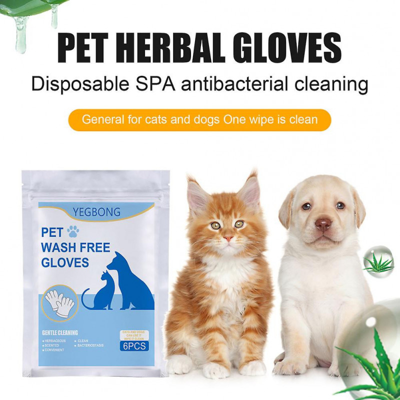 Pet Grooming Glove Wipes Wash Free Cleaning, Soothing & Nourishing Cats & Dogs