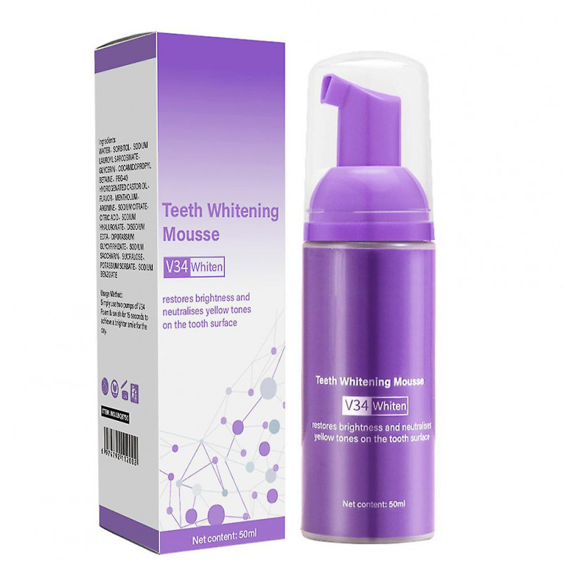 50ml Tooth Whitening Mousse Refreshing Breath Teeth Cleaning Whitener Teeth Care Supplies