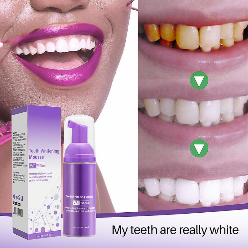 50ml Tooth Whitening Mousse Refreshing Breath Teeth Cleaning Whitener Teeth Care Supplies