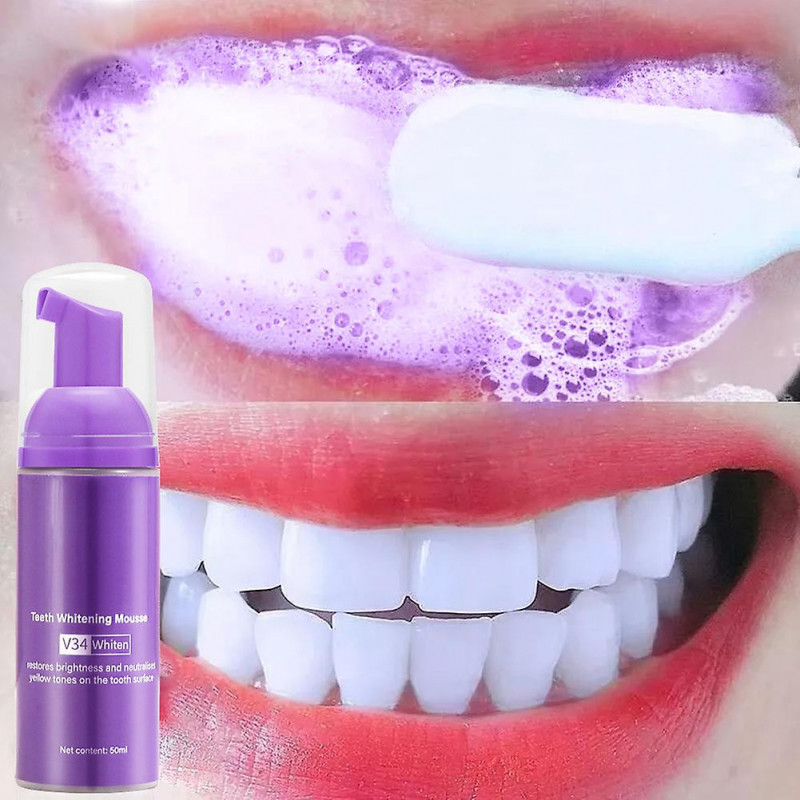 50ml Tooth Whitening Mousse Refreshing Breath Teeth Cleaning Whitener Teeth Care Supplies