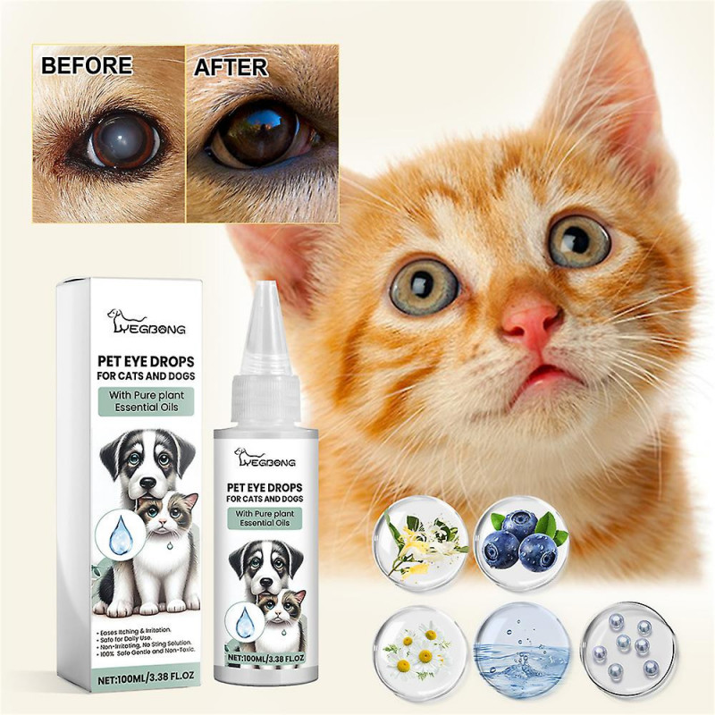 Dog Cat Eye Drops Remove Tear Marks Dirt Stain Relieve Eye Itching Dry Gentle Cleaning Dogs Keratitis Treatment [...]