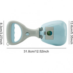 Portable Dog Poop Scooper With Bag Dispenser, Easy Scoop, Walk Outdoors For Small Medium Dogs Blue