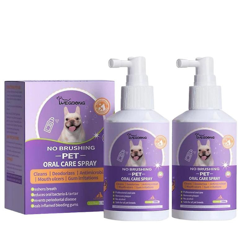2X Spray nettoyant pour les dents pour chiens et chats Élimination de la plaque dentaire orale pour animaux de compagnie