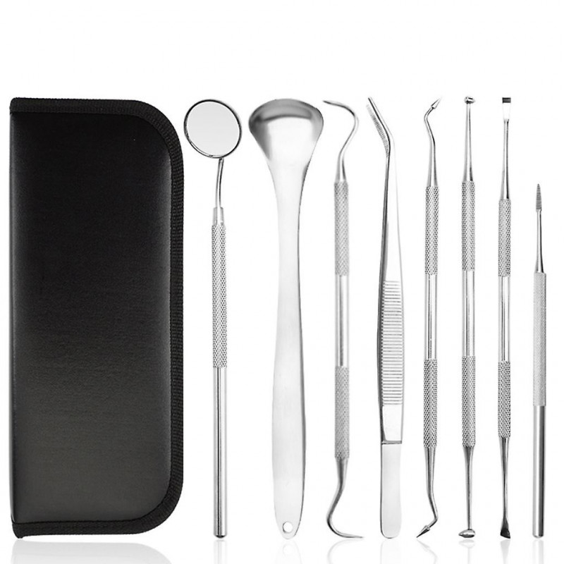 8 Pcs / set Dents d’animaux de compagnie Outils de nettoyage Chiens Chats Tartre Pierres Remover Éraflure dentaire