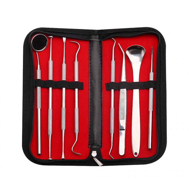 8 Pcs / set Dents d’animaux de compagnie Outils de nettoyage Chiens Chats Tartre Pierres Remover Éraflure dentaire