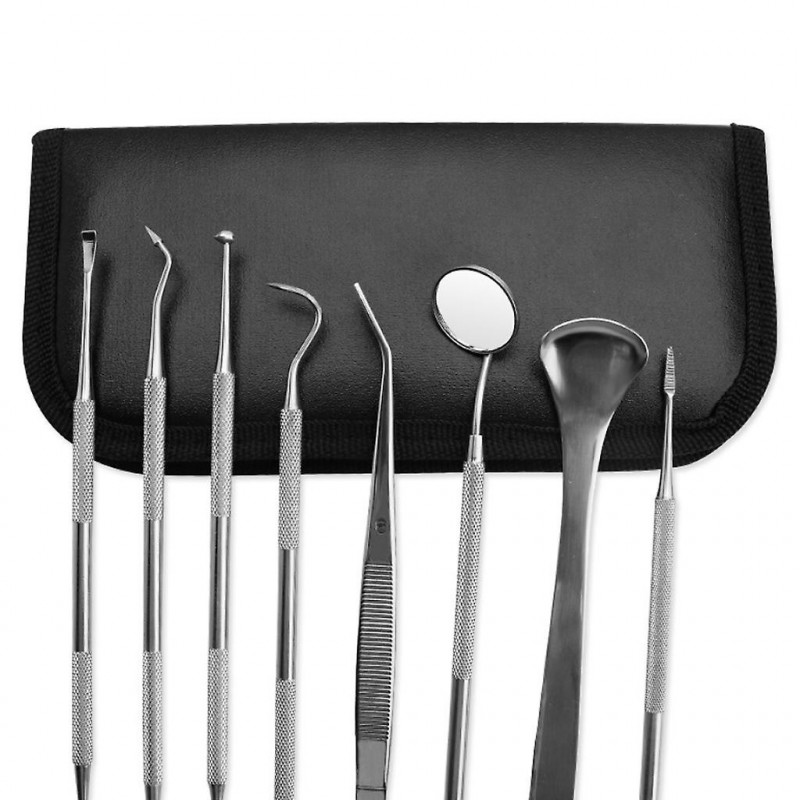 8 Pcs / set Dents d’animaux de compagnie Outils de nettoyage Chiens Chats Tartre Pierres Remover Éraflure dentaire