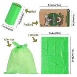Dog Poop Bag, 8 Rolls Green, Thick And Durable, Easy To Disassemble, Waterproof Dog Poop Bag For Pet
