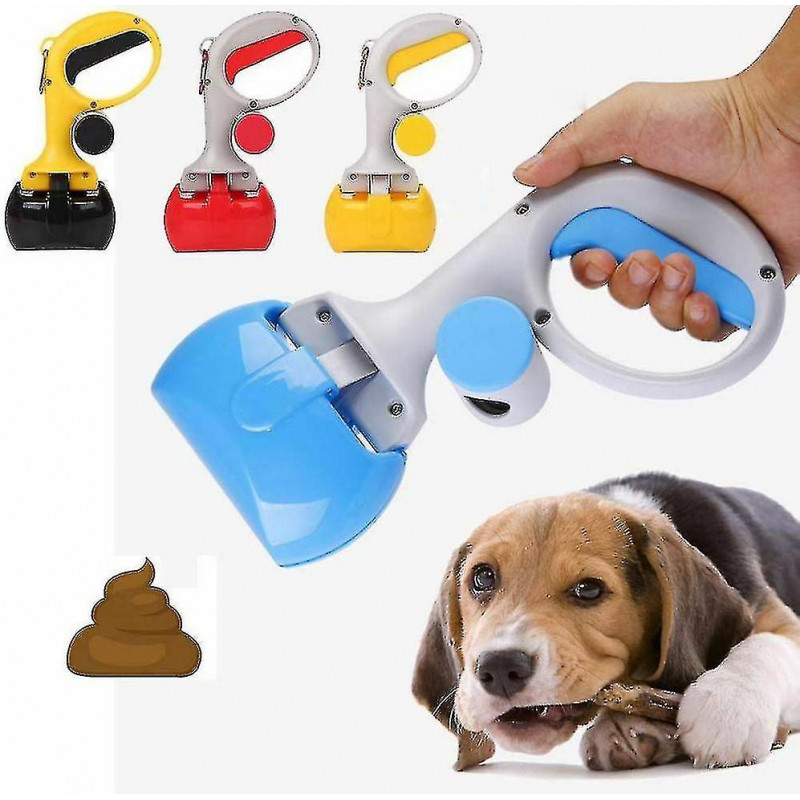 Pet Pooper Picker Dog Poop Scooper Jaw Poop Scoop Shovel Animal Waste Pickers Blue-