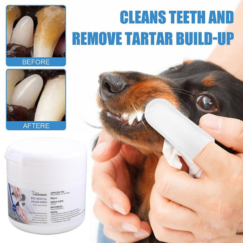 Pet Oral Cleansing Presoaked Teeth Wipes Freshen Breath Reduce Plaque & Tartar