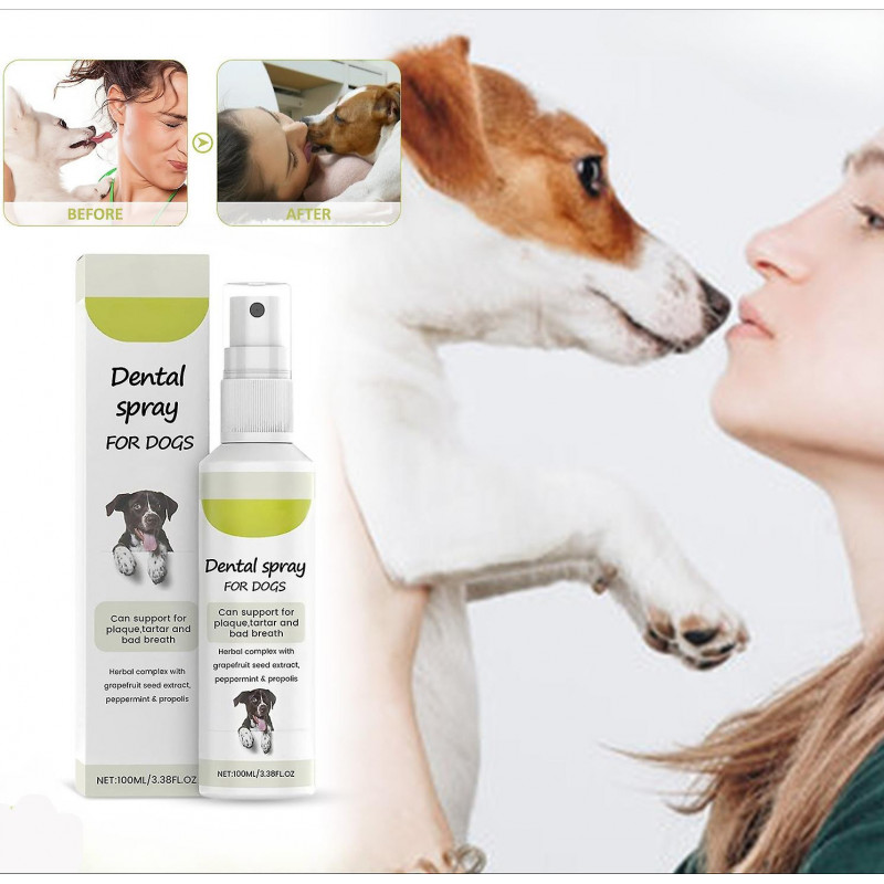 Fresh Breath Oral Care Spray for Dogs & CatsMint Breath Freshener Pet Bad Breath Treatment