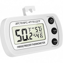Fridge Thermometer, Ipx3 Waterproof Digital Thermometer For Mini Fridge And Freezer With Hook, Lcd D