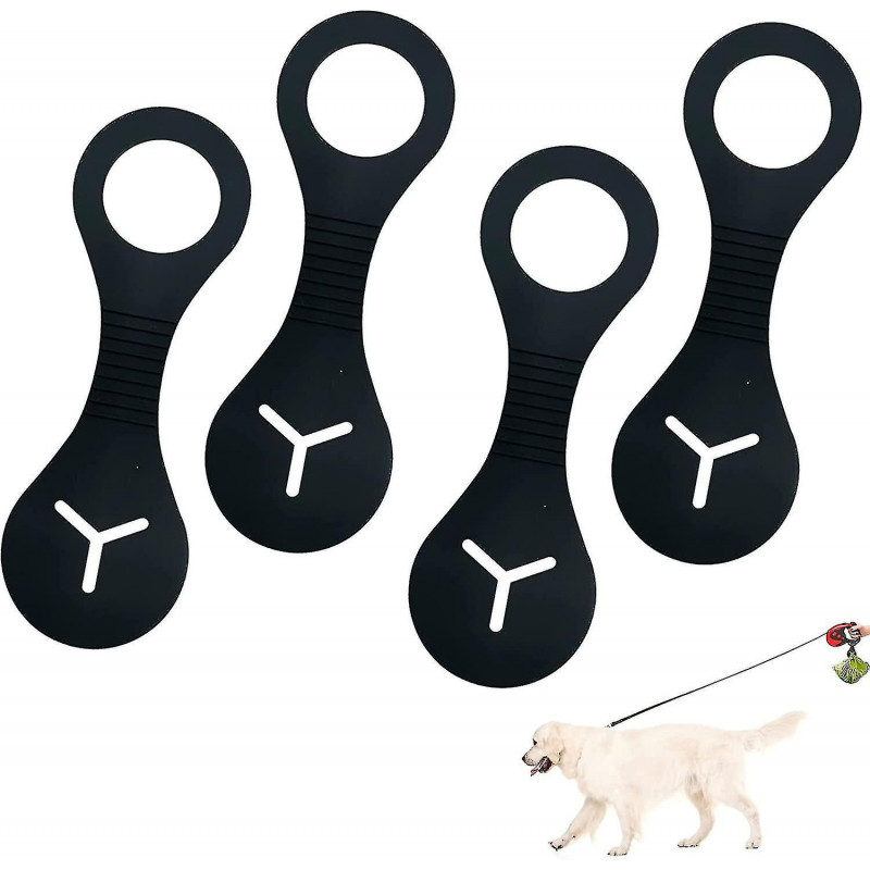 4pcs Dog Poop Bag Holder, Silicone Dog Poop Bag Dispenser, Dog Leash Waste Bag Holder For Dog Walking Bike Accessory