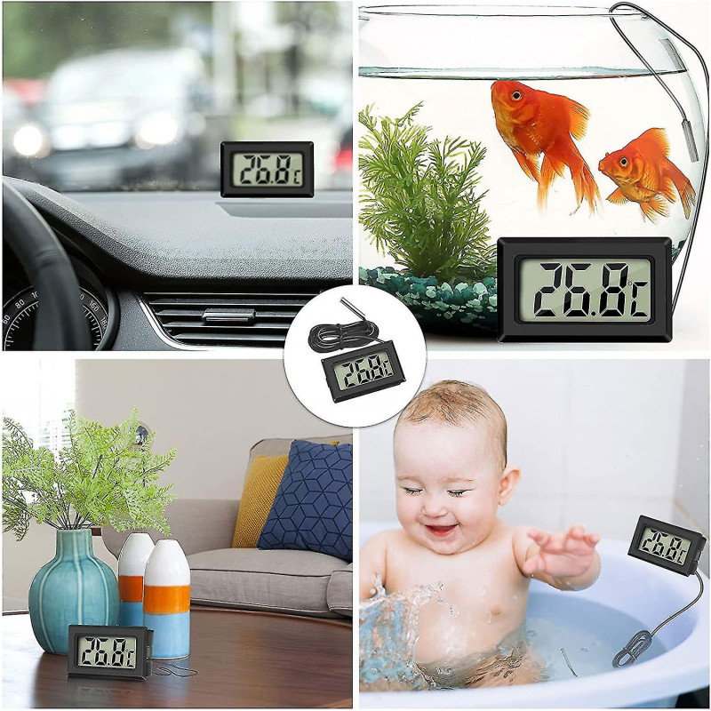Mini Digital Lcd Thermometer Temperature With Temperature Probe Sensor Tester For Refrigerator Freez