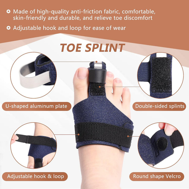 Attelle d’orteil, redresseur d’orteil Correcteur d’orteil en marteau, support d’attelle d’orteil pour orteil plié, [...]