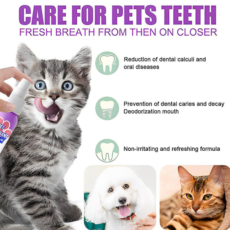 Dog Spray Oral Care Bad Breath Teeth Cleaning Breath Freshener Plaque Removing