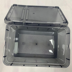 4x Plastic Reptile Breeding Box Spider Feeding Hatching Tank Black
