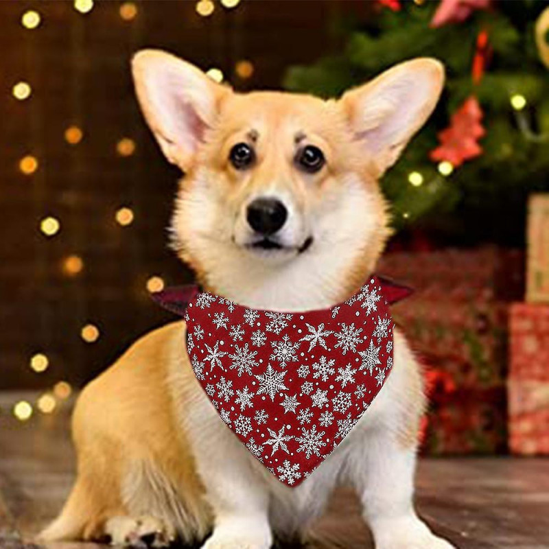 Christmas Dog Bandana Triangle Bibs Scarf Accessories For Dogs Cats Pets Animals