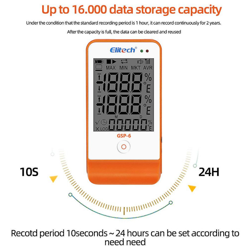 Gsp-6 temperature humidity data logger usb temp recorder vaccine temperature monitor 16000 points refrigeration [...]