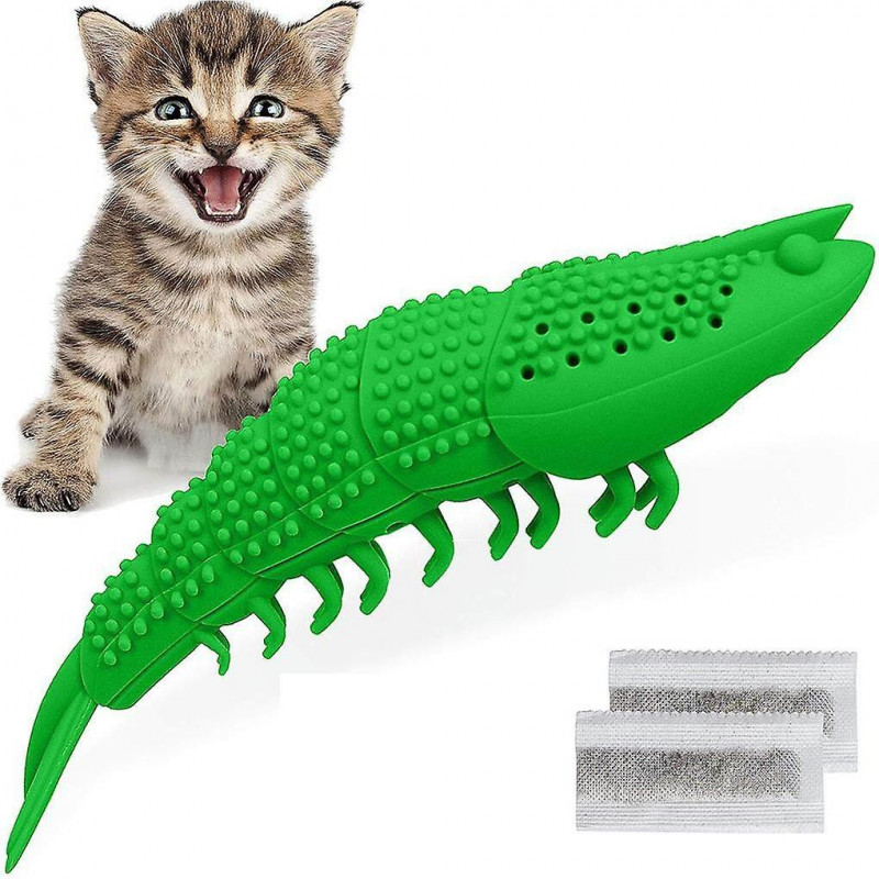 Cat Catnip Toys Interactive Cat Toothbrush Chew Toy for Kitty Cats Teeth Cleaning Dental Care Crayfi