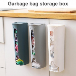 Kitchen Wall-Mounted Plastic Bag Storage Holder Garbage Pouch Saver Organizer Dispenser, Dark Blue Kitchen Wall-Mounted Plastic Bag Storage Holder Garbage Pouch Saver Organizer Dispenser, Dark Blue