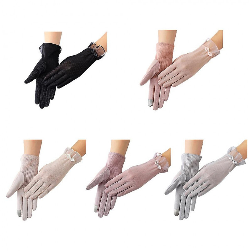 Sunscreen Gloves Lace Style Ice Silk Thin Mesh Breathable Sun Block Elegant Women Mittens Summer Acc