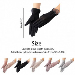 Sunscreen Gloves Lace Style Ice Silk Thin Mesh Breathable Sun Block Elegant Women Mittens Summer Acc
