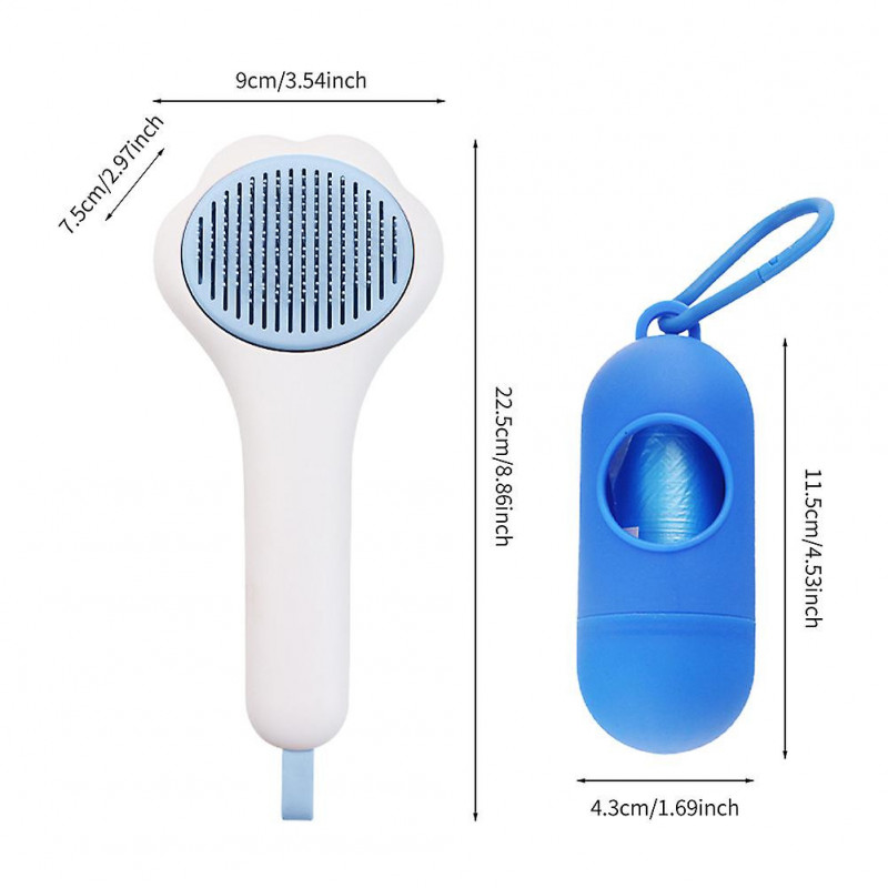 Massage Travel For Shedding Cat Brush Portable With Litter Bag Holder Dog Comb