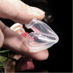 Pet Clear Milky Finger Toothbrush For Dogs And Cats