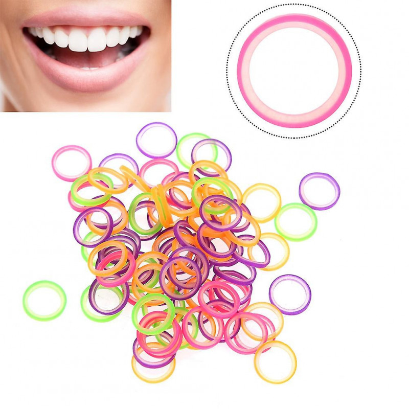 100pcs / set Professional Dental Elastic Teeth Rubber Band Oral Orthodontics Tool