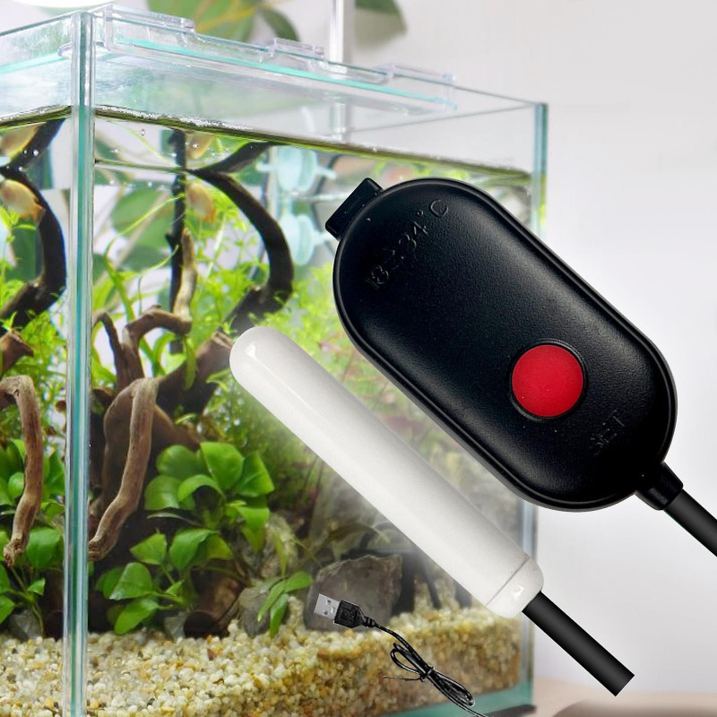 Mini Aquarium Heater 18-34 C Adjustable Winter Keep Warm Accurate Digital Submersible Thermostat Heater Heating Rod