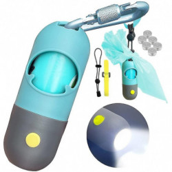 Dog Poo Bag Holder With Built-in Led Torch And Metal Clip For Lead, Each Poo Bag Dispenser Includes 15 Dog Poo [...]