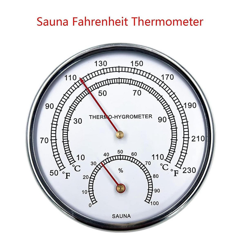 Sauna Fahrenheit Thermometer Hygrometer Indoor Dial Hygrothermograph Temperature Measure Tool