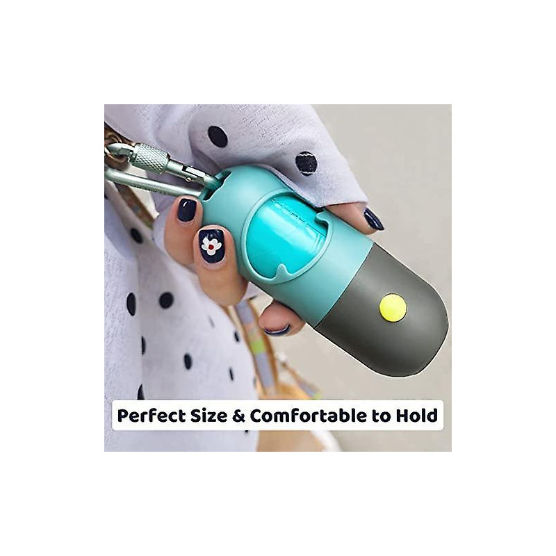 Dog Poo Bag Holder With Built-in Led Torch And Metal Clip For Lead, Each Poo Bag Dispenser Includes 15 Dog Poo [...]