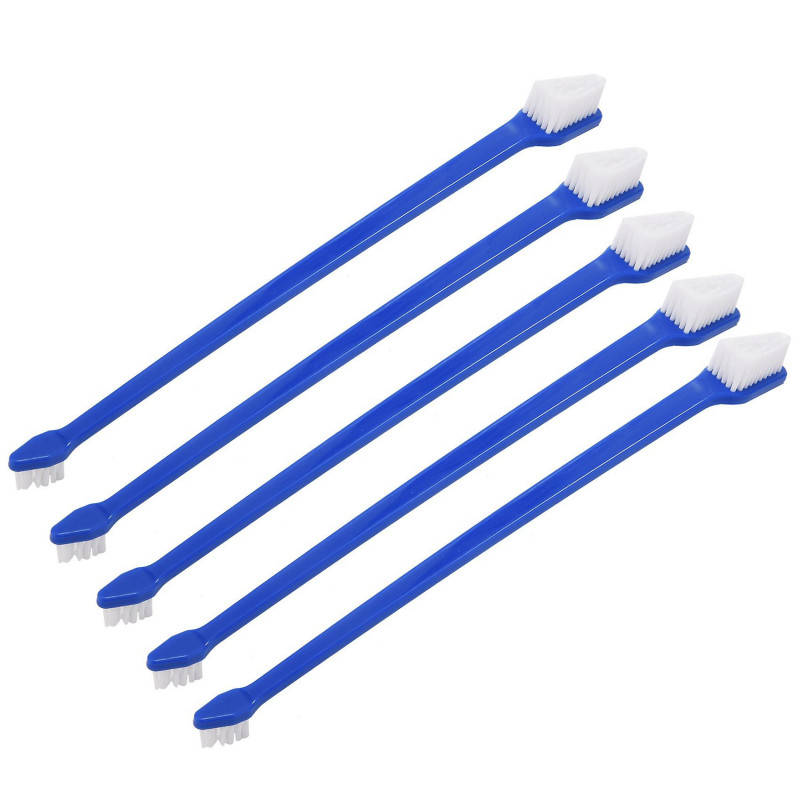 50 pièces Dog Pet Toothbrush Set Double Headed Convenient Dental Finger Brushes pour Safe Dog Dental