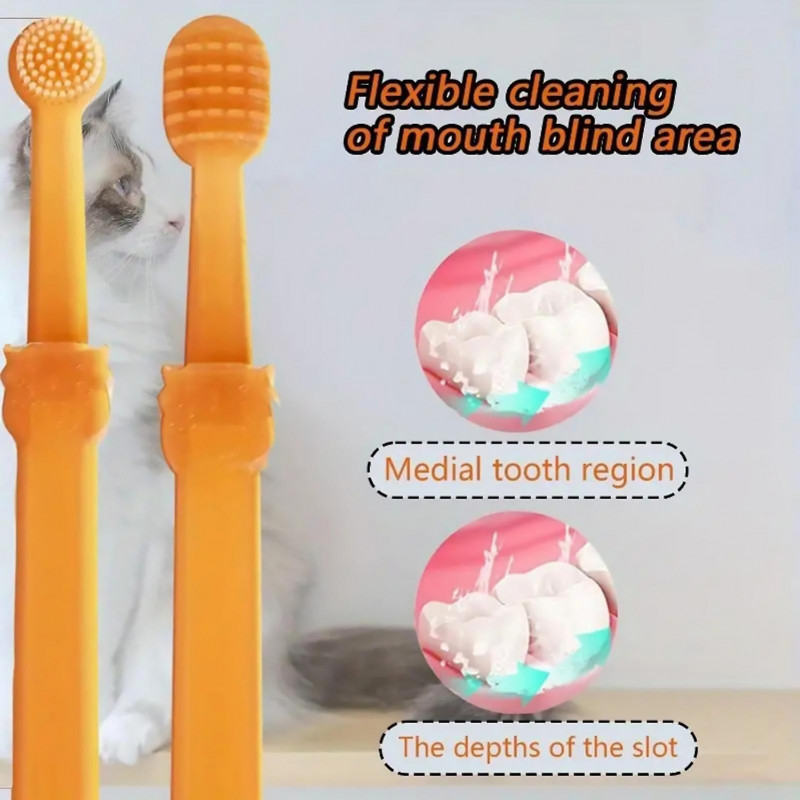 Pet Tongue Brush Set with Toothpaste Freshing Breath Pet Tooth Tools for House