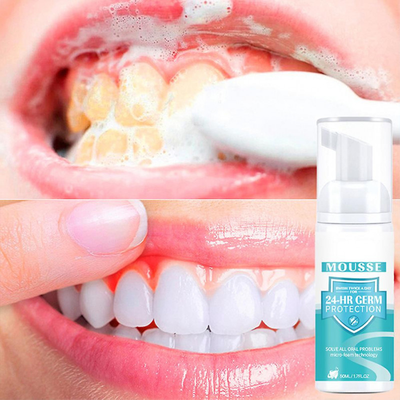 50ML Teeth Cleaning Mousse Refreshing Breath Teeth Brightening Toothpaste