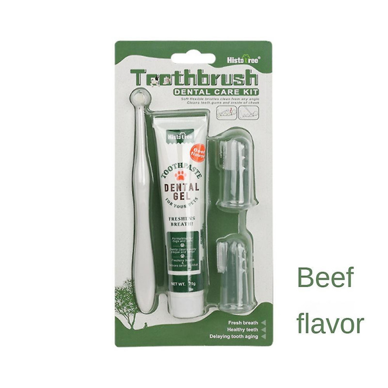 Pet Toothbrush Toothpaste Kit Finger Brush Clean Teeth Mouth Dental Care Cat Dog