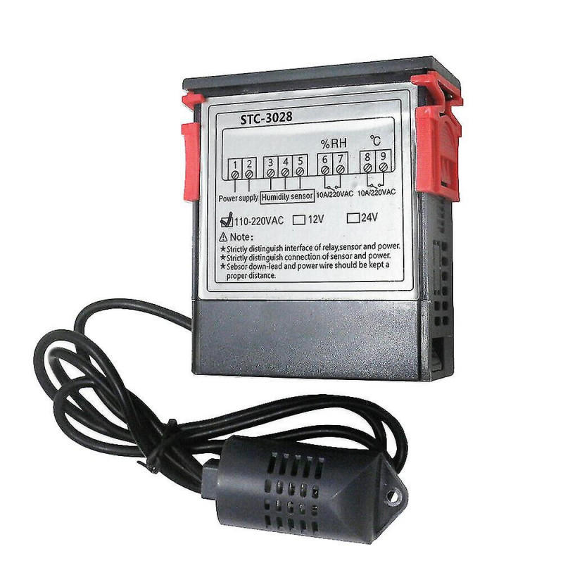 Stc-3028 Digital Temperature Humidity Meter 10a Thermostat Dual Display Hygrometer Controller(12v)-dt