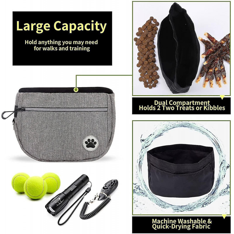 High Capacity Dog Treat Pouch,dog Training Pouch Bag With Adjustable Waist Belt