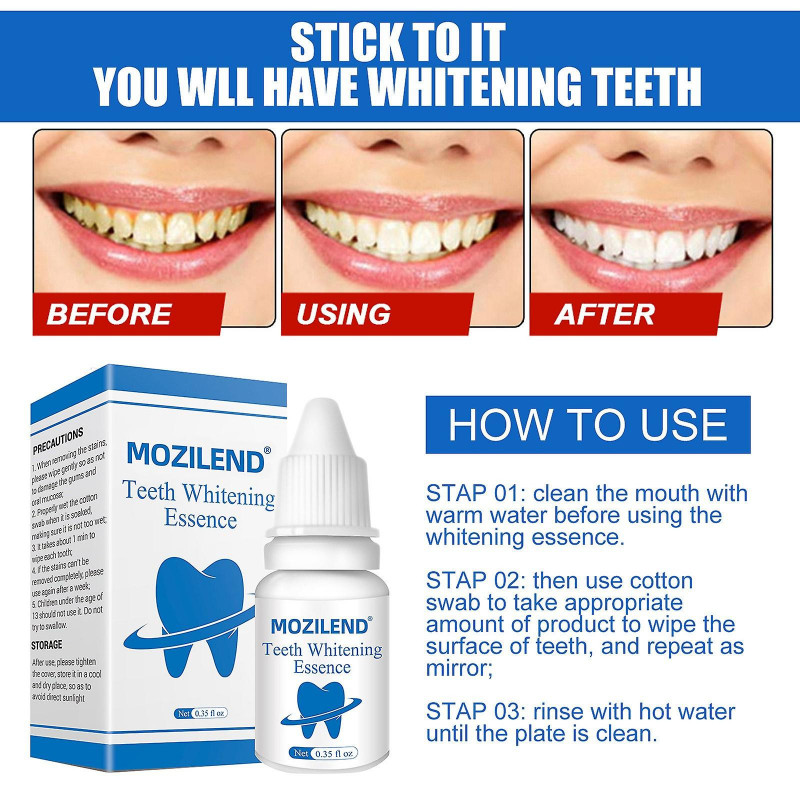 Teeth Whitening Serum Gel Oral Hygiene Effective Stains Plaque Teeth Cleaning Essence Care Toothpaste 10ml