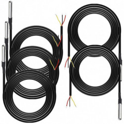 5pcs Waterproof Ds18b20 Temperature Sensor, Digital Temperature Thermal Cable Temperature (-55- +1