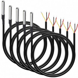 5pcs Waterproof Ds18b20 Temperature Sensor, Digital Temperature Thermal Cable Temperature (-55- +1