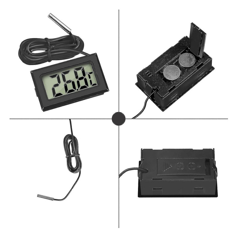 4x Moniteur de température de thermomètre lcd numérique avec sonde externe pour réfrigérateur congélateur [...]