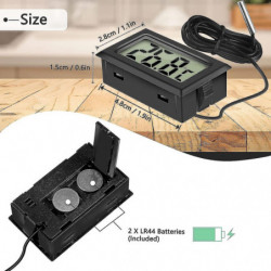 4x Moniteur de température de thermomètre lcd numérique avec sonde externe pour réfrigérateur congélateur [...]