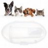 10 Sets Pet Finger Toothbrushes Silicone Pet Toothbrushes Pet Supply (White)