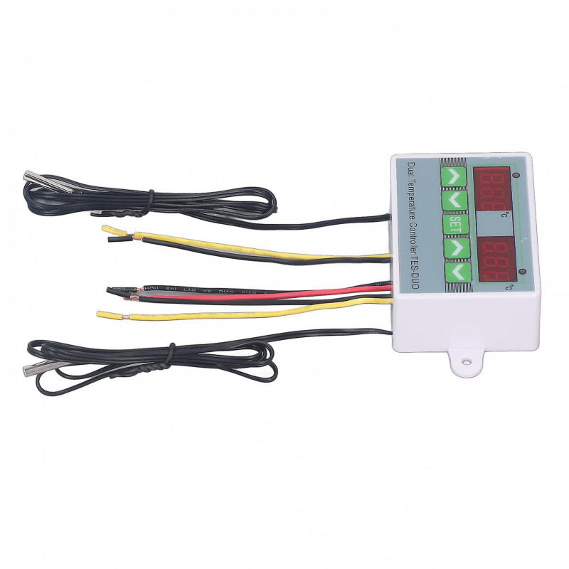 Dual Temperature Controller Waterproof Digital Thermostat With Data Storage For Reptile Refrigerator Freezer